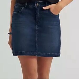 Lee 16 Skort blue Denim zipper Mini Undershort Pockets Sporty Casual Youthful